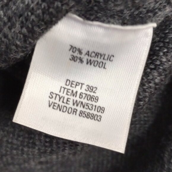 Nordstrom Wool Blend Black & Grey Leopard Pattern Knit Top - Picture 5 of 8